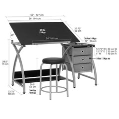 Drafting Table Provides A Comfortable Workspace Adjustable Up To 40 Degrees