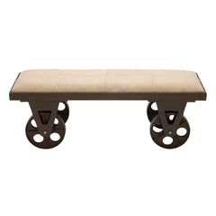 Crothers Upholstered Bench Metal and Wood Fabric Design