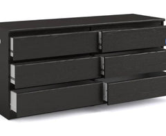 Black Wood Grain Kepner 6 Drawer 60.55'' W Double Dresser