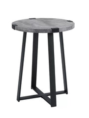 Dark Concrete Wisner Cross Legs End Table Versatile Black Finish