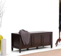 Dark Chestnut Brown Gorlest Wood Flip Top Storage Bench