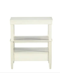 Antique White Storage Nightstand Farmhouse Coastal Style 2 Open Shelves for Ample Storage