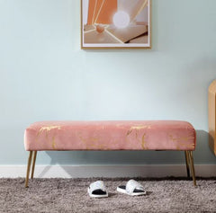 Alfred Upholstered Bench Velvet Touches Soft and Comfortable