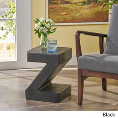 Concrete Side Table Offers Lasting Durability and A Unique Look Z Shape Brings A Modern Art Feel to your Living Space