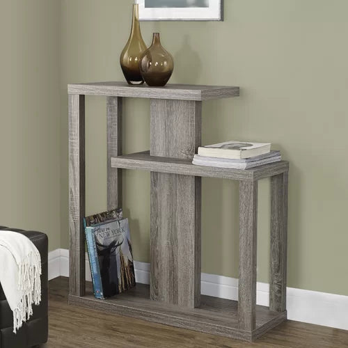 Dark Taupe Doody 31.5'' Console Table Three Tiered Open Concept Design