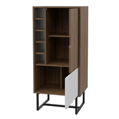 Mahogany/White Dukens Bar Cabinet Stylish Modern Design Functional Bar Cabinet