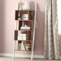 Geometric Bookcase Geometric Silhouette and Open Back Creates Multiple Areas to Decorate Five Wide Shelves