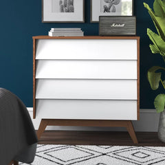 Ellenberger 4 Drawer Solid Wood Dresser Modern Design Perfect for Space Saving