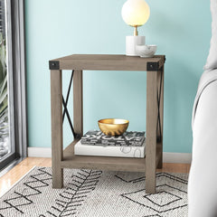 End Table Urban Industrial Styled Accent Side Table Tabletop Corner