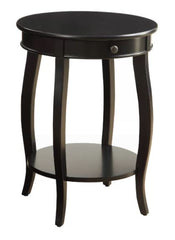 Black Shropshire End Table with Storage Transitional Silhouette Black Finish