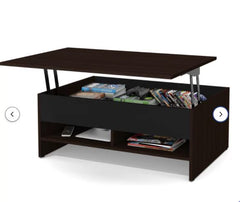 Dark Chocolate/Black Frederick Lift Top Sled Coffee Table with Storage