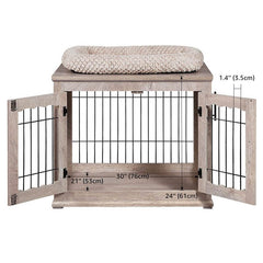 1 Weathered Gray Farid Pet Crate 22.05'' H x 23.5'' W x 18.27'' D nice Piece of Furniture