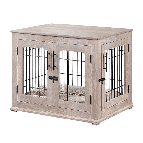 1 Weathered Gray Farid Pet Crate 22.05'' H x 23.5'' W x 18.27'' D nice Piece of Furniture