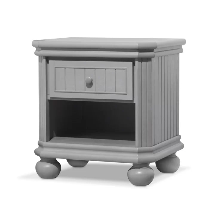 Stone Gray Finley 1 Drawer Modern Twist Nightstand