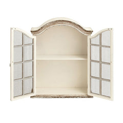 28'' Tall 2-Tier Shelf Function and Two Open-Style Cabinet Doors with A Metal Screen Netting