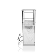 Contemporary White 47-inch Metal Bar Table Serving and Entertaining Functions in A Classic Modern Space