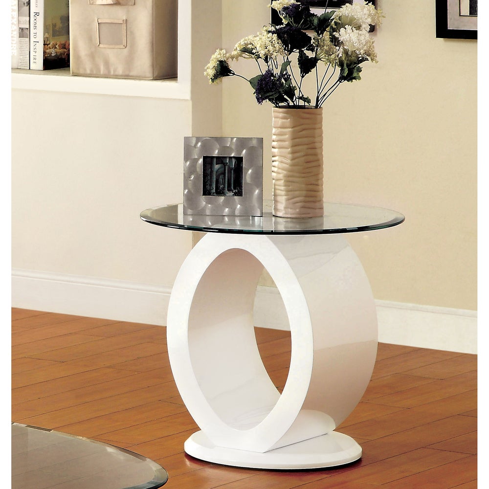 Opelle Modern 24-inch O-shaped Side Table - White