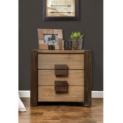 Rustic Solid Wood 2-drawer Nightstand Offers Storage and Functionality