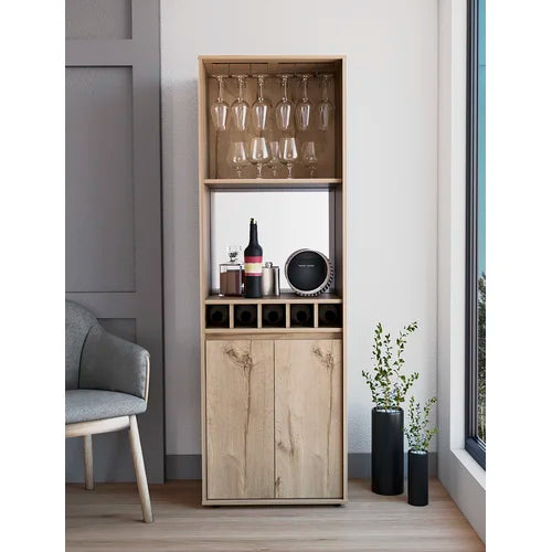 Bar Cabinet Brings A Stylish Design 10-Stemware Rack