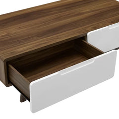 Walnut/White Coffee Table Bring The Iconic Of Mid-Century Style To Your Bedroom Or Living Room