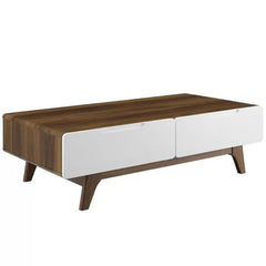 Walnut/White Coffee Table Bring The Iconic Of Mid-Century Style To Your Bedroom Or Living Room