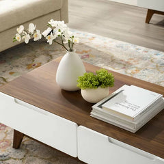 Walnut/White Coffee Table Bring The Iconic Of Mid-Century Style To Your Bedroom Or Living Room