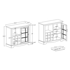 White Harvill Bar Cabinet Wear-Resistant Scratch-Resistant Manufactured Wood