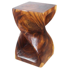 Handmade Wood Original Twist Stool/End Table Sturdy and Stable Side Table is An Eco-Friendly Addition to your Green Aesthetic