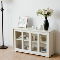 Cream Heller 42'' Wide Server  Simple Storage Space