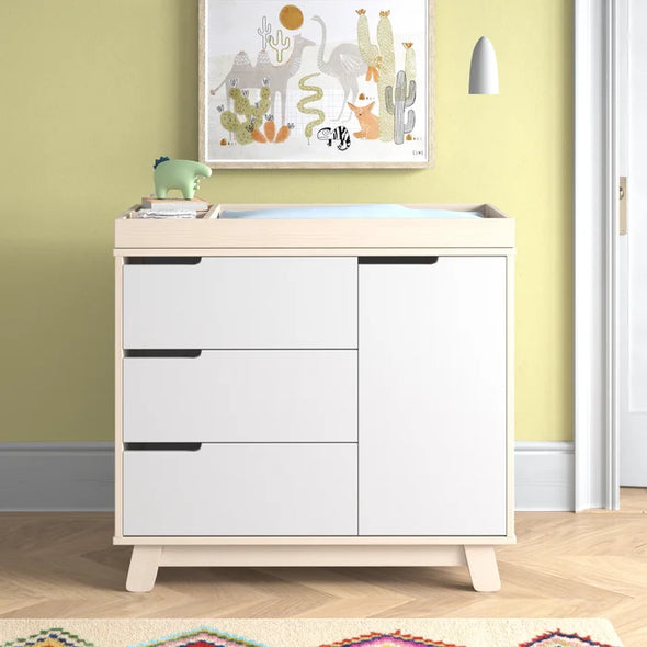 Washed Natural/White Hudson 3-Drawer Changer Dresser Modern Space-Saving