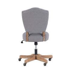 Gray Hutchinson Task Chair Wrapped in Linen Hued Polyester Fabric Design