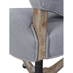 Gray Hutchinson Task Chair Wrapped in Linen Hued Polyester Fabric Design