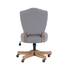 Gray Hutchinson Task Chair Wrapped in Linen Hued Polyester Fabric Design