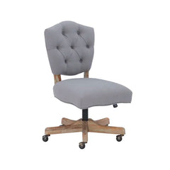 Gray Hutchinson Task Chair Wrapped in Linen Hued Polyester Fabric Design