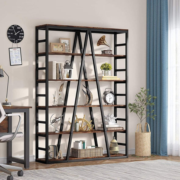 Bookshelf Tall Bookcase, Modern Open Bookshelves Open Shelves Design Maximizes the Open Space Feel,5-Layer