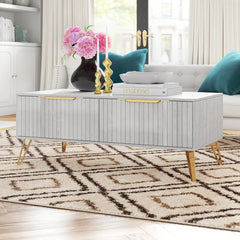 Joelle White Coffee Table Made from Engineered Wood in a French Gray Finish