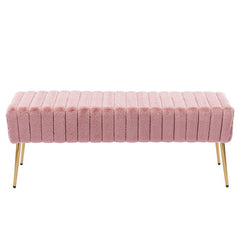 Julietta Upholstered Bench All Over Channel Tufting Metallic Accents