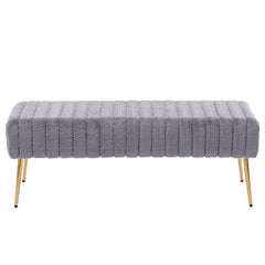 Julietta Upholstered Bench Rich Upholstery Meets Bright Metallic Accents