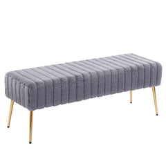 Julietta Upholstered Bench Rich Upholstery Meets Bright Metallic Accents