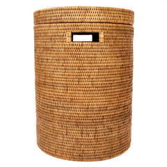 Honey Brown Kana Wicker Laundry Hamper Natural and Coastal Aesthetic