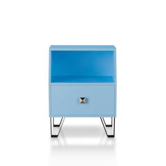 Contemporary Black 16-inch 1-shelf Side Table - Sky Blue