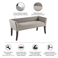 Gray Upholstered Bench Convenient Spot to Have A Seat and Kick your Shoes Off by the Front Door Or Punctuate