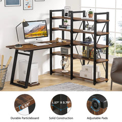 L-Shape Desk Large Computer Desk with 10 Storage Shelves Perfect for Orgnaize