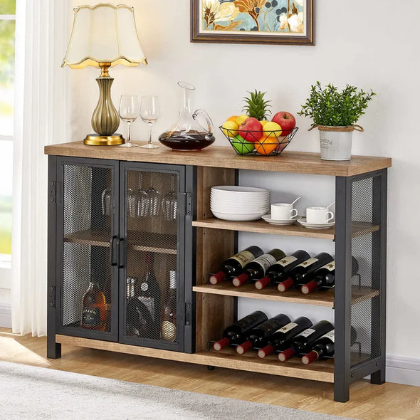 Lachesis Metal Bar Cabinet Removable Stemware Rack and Wine Rack