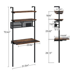 Ladder Desk 2-Tier Open Shelves Perfect Save your Space