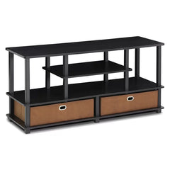 Espresso Black Brown Lansing Two Lower Drawers with Sound Bar Shelf