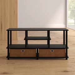 Espresso Black Brown Lansing Two Lower Drawers with Sound Bar Shelf