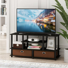 Espresso Black Brown Lansing Two Lower Drawers with Sound Bar Shelf