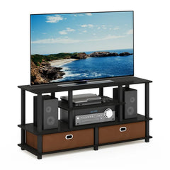 Espresso Black Brown Lansing Two Lower Drawers with Sound Bar Shelf