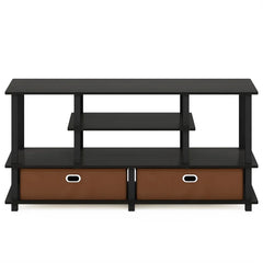 Espresso Black Brown Lansing Two Lower Drawers with Sound Bar Shelf